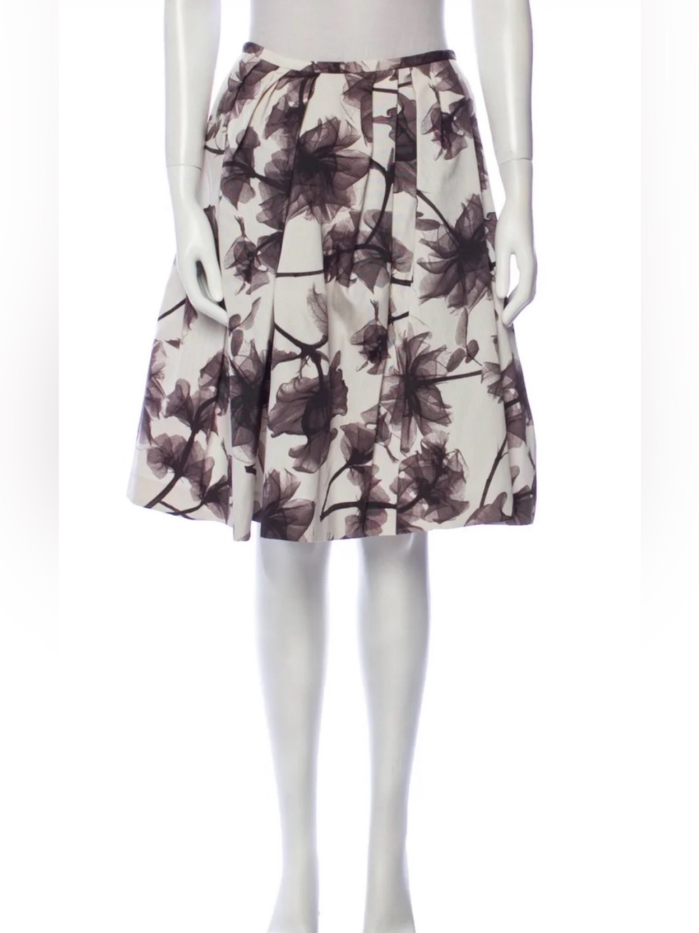 Jason Wu Cream skirt with black/gray Floral Print
